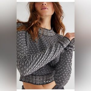 Free People cropped quilted Jane top